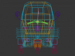 low poly three wheeled pickup 3D-Modell