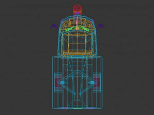 low poly three wheeled pickup 3D Model