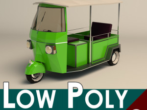 low poly auto rickshaw Model 3D