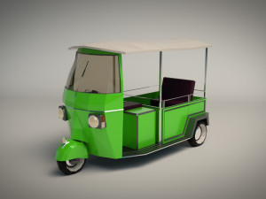 low poly auto rickshaw Modelo 3D