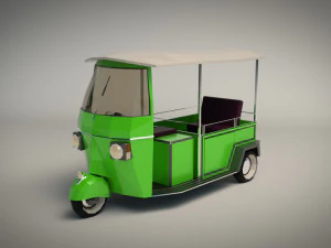 low poly auto rickshaw 3D Model