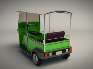 low poly auto rickshaw Modelo 3D