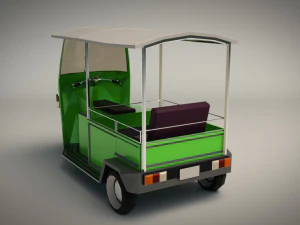 low poly auto rickshaw 3D Model