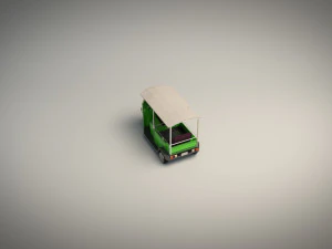 low poly auto rickshaw 3D Model