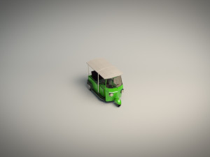 low poly auto rickshaw Modelo 3D