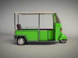 low poly auto rickshaw 3D Model
