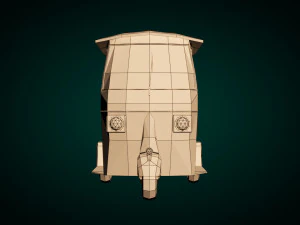 low poly auto rickshaw 3D Model