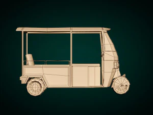low poly auto rickshaw 3D Model
