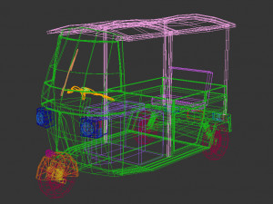 low poly auto rickshaw Modelo 3D