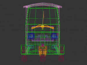 low poly auto rickshaw 3D Model