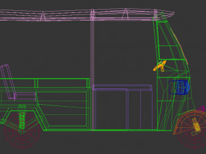 low poly auto rickshaw Modelo 3D