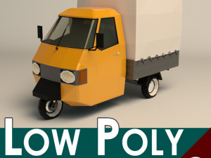 low poly three wheeled truck Model 3D