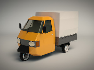 low poly three wheeled truck Modelo 3D