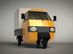low poly three wheeled truck Modelo 3D