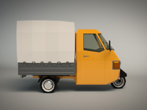 low poly three wheeled truck Modelo 3D