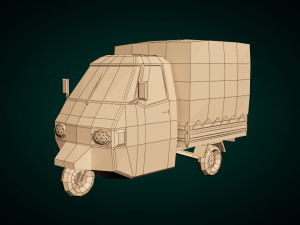 low poly three wheeled truck Modelo 3D
