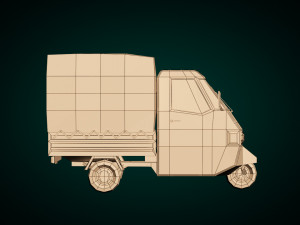 low poly three wheeled truck Modelo 3D