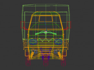 low poly three wheeled truck Modelo 3D