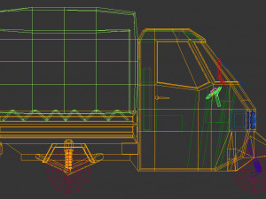 low poly three wheeled truck Modelo 3D