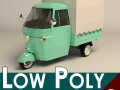 low poly three wheeled truck 02 Modello 3D