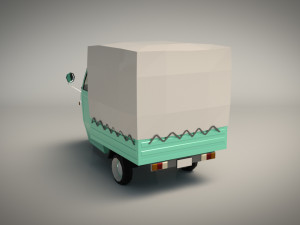 low poly three wheeled truck 02 3D 모델
