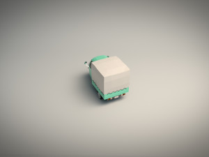 low poly three wheeled truck 02 3D 모델