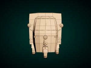 low poly three wheeled truck 02 3D 모델