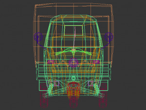 low poly three wheeled truck 02 3D 모델