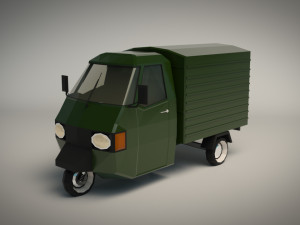 low poly three wheeled van 02 3Dモデル