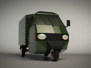 low poly three wheeled van 02 3Dモデル