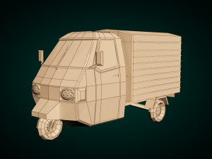 low poly three wheeled van 02 3Dモデル