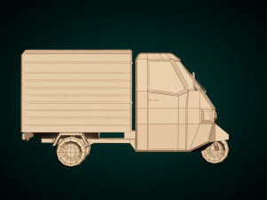 low poly three wheeled van 02 3Dモデル
