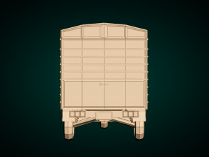 low poly three wheeled van 02 3Dモデル