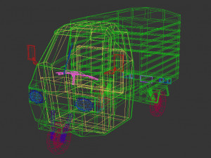 low poly three wheeled van 02 3Dモデル