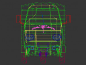 low poly three wheeled van 02 3Dモデル