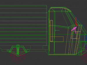 low poly three wheeled van 02 3Dモデル