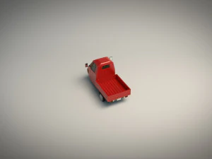 low poly three wheeled pickup 02 3D Model