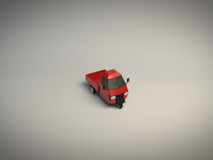 low poly three wheeled pickup 02 3D मॉडल