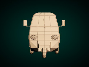 low poly three wheeled pickup 02 3D मॉडल