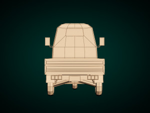 low poly three wheeled pickup 02 3D मॉडल
