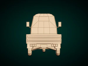 low poly three wheeled pickup 02 3D Model
