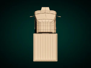 low poly three wheeled pickup 02 3D Model
