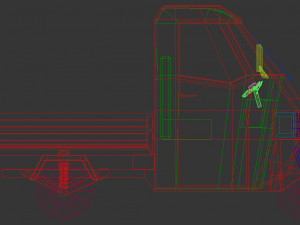 low poly three wheeled pickup 02 3D मॉडल
