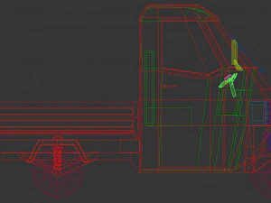 low poly three wheeled pickup 02 3D Model