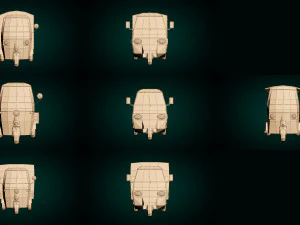 low poly 3-wheeler pack 3D Model