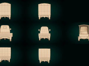low poly 3-wheeler pack 3D Model