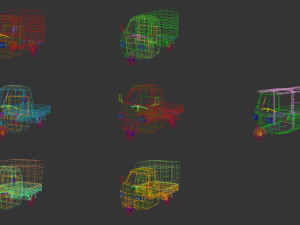 low poly 3-wheeler pack Modello 3D