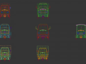 low poly 3-wheeler pack Modello 3D