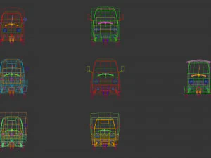 low poly 3-wheeler pack 3D Model