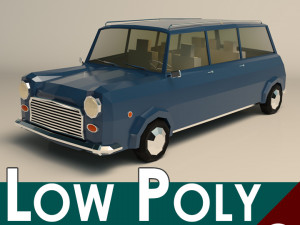 low poly station wagon 02 Modelo 3D